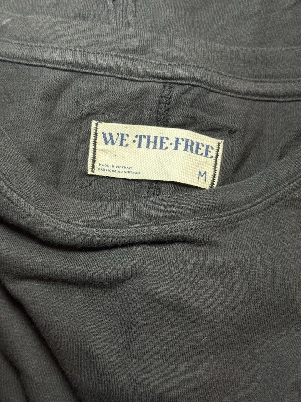 We The Free Womens MED Washed Black Free People Be My Baby Long Sleeve Tee NEW