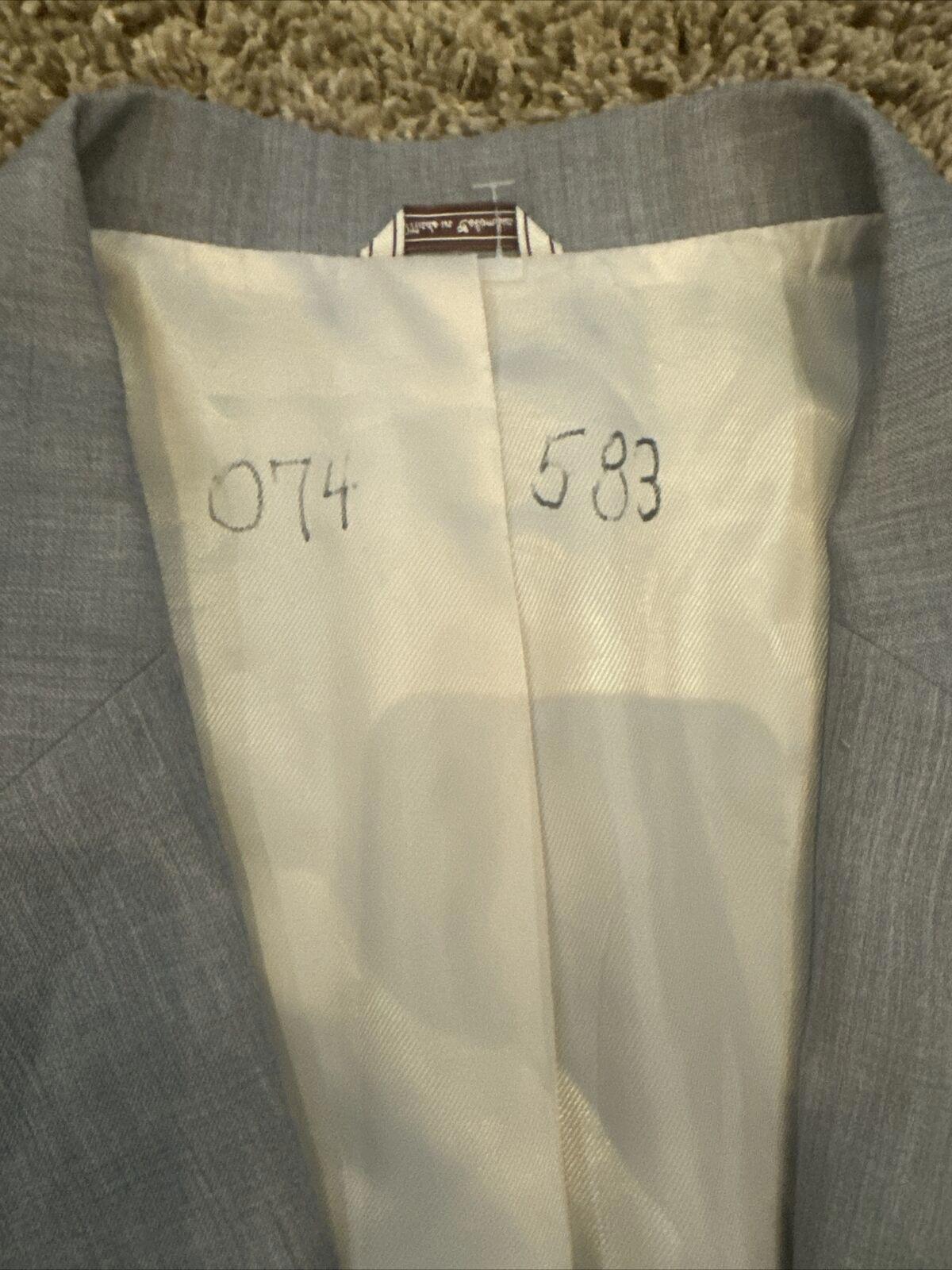Vintage Jean Yves Blazer Gray 100% Super fine Wool 2 Button