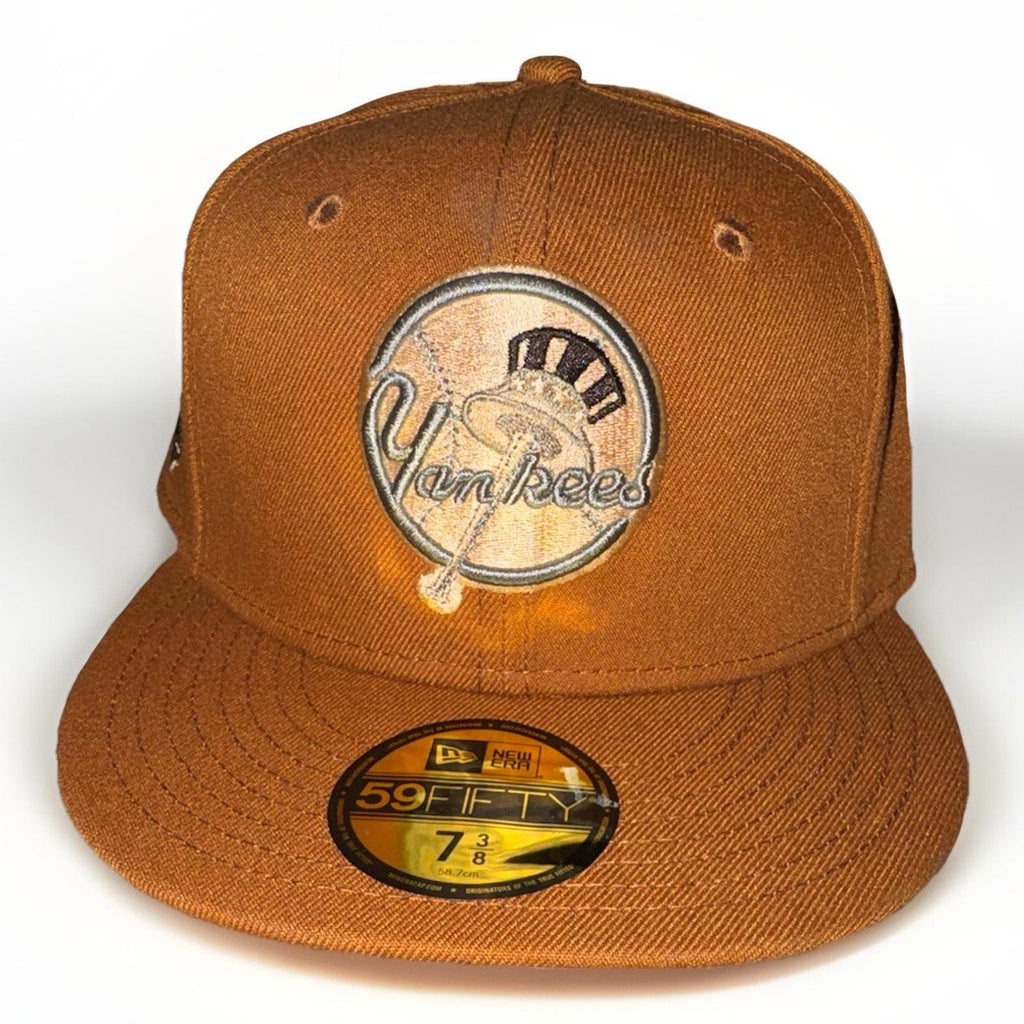 New York Yankees Fitted Hat 7 3/8 x New Era 59FIFTY 1966 World Series Cap Brown