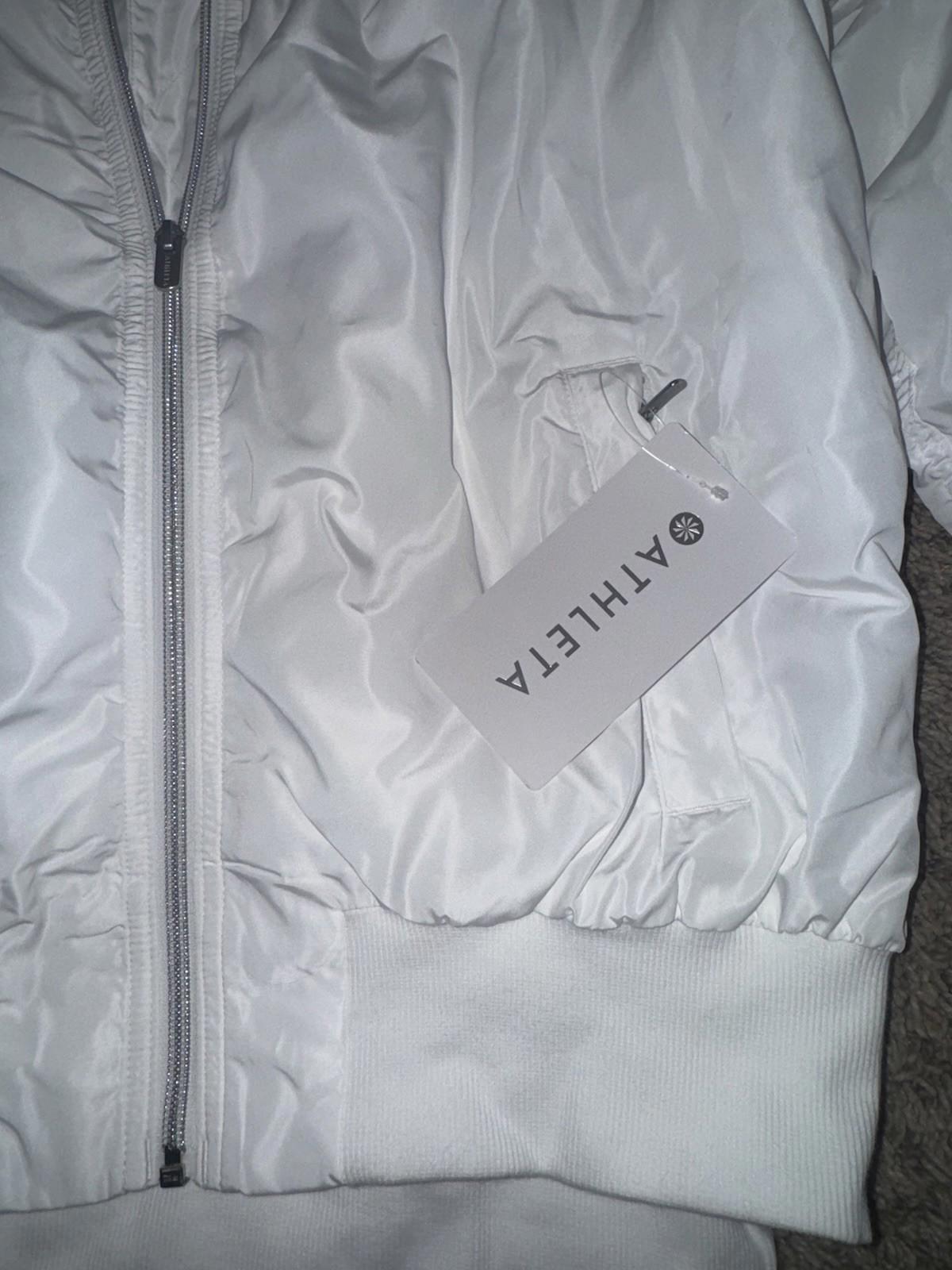 NEW! ATHLETA Jetset Bomber Jacket Women's Size M White MSRP $159