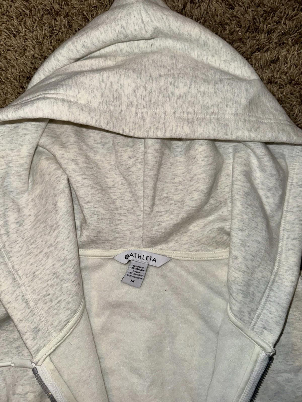 NEW ATHLETA Forever Fleece Oversized Jacket Women's Medium Heather Grey