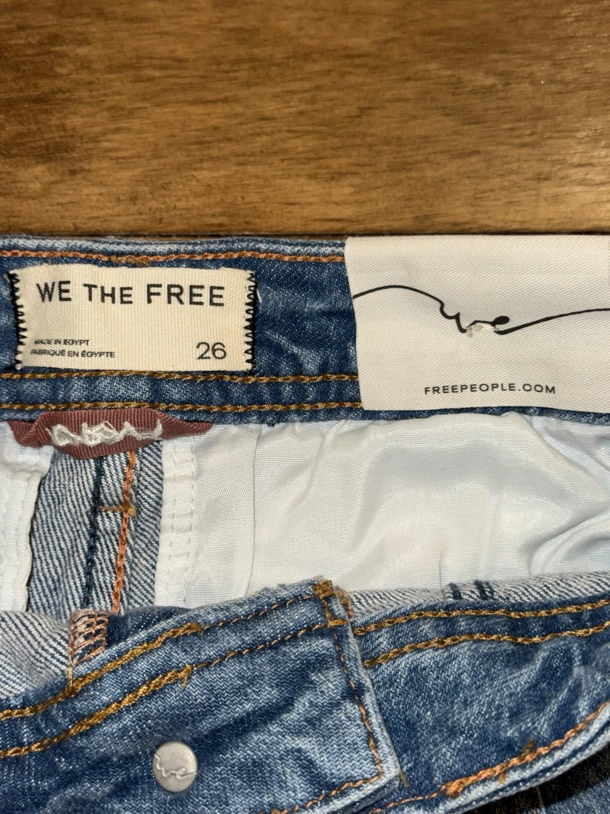 NWT free people Denim Shorts Crvy Size 26 Mona High Rise Shorts In Bombay Blue