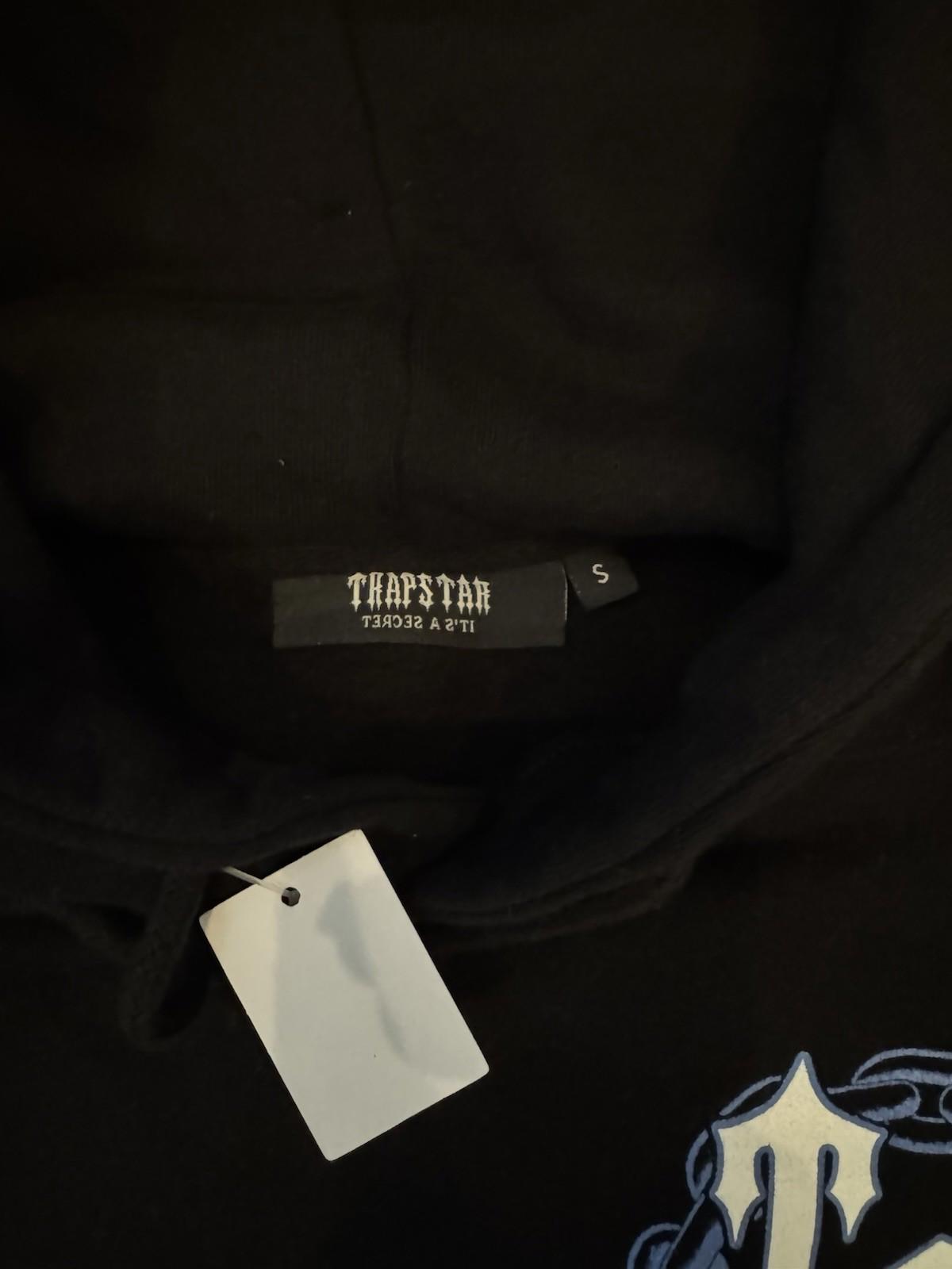 Trapstar Chain Script Hoodie Black/ice Blue Men’s small NWOT
