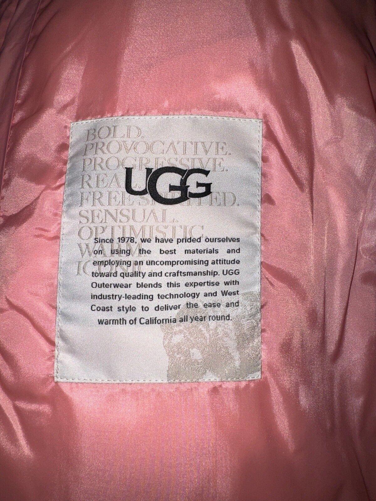 NWT UGG Women's Pink Vickie Puffer Jacket Zip Button Size XL