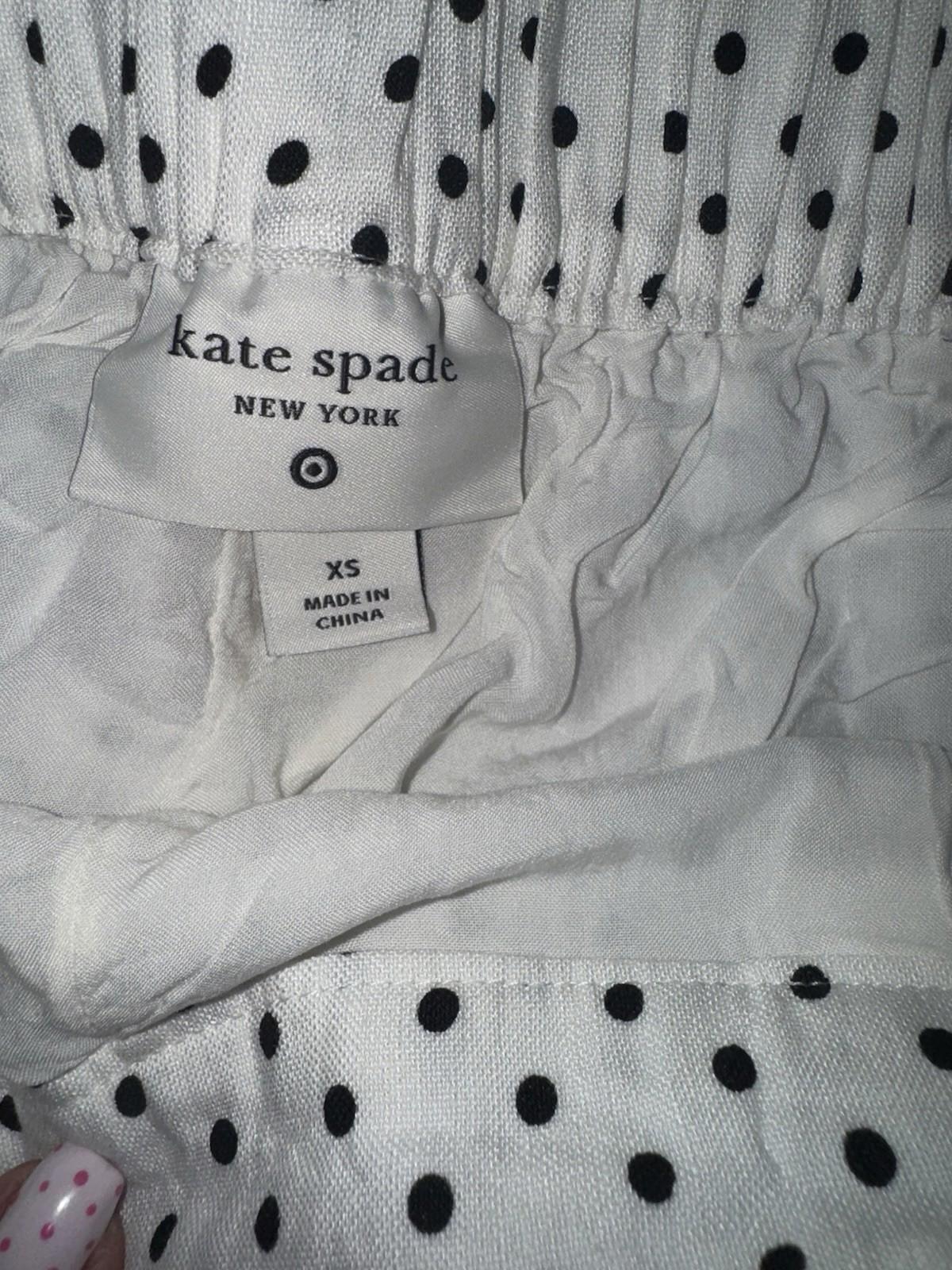 NEW! Women's Mini Polka Dot Linen Flared High Rise Shorts - kate spade XS