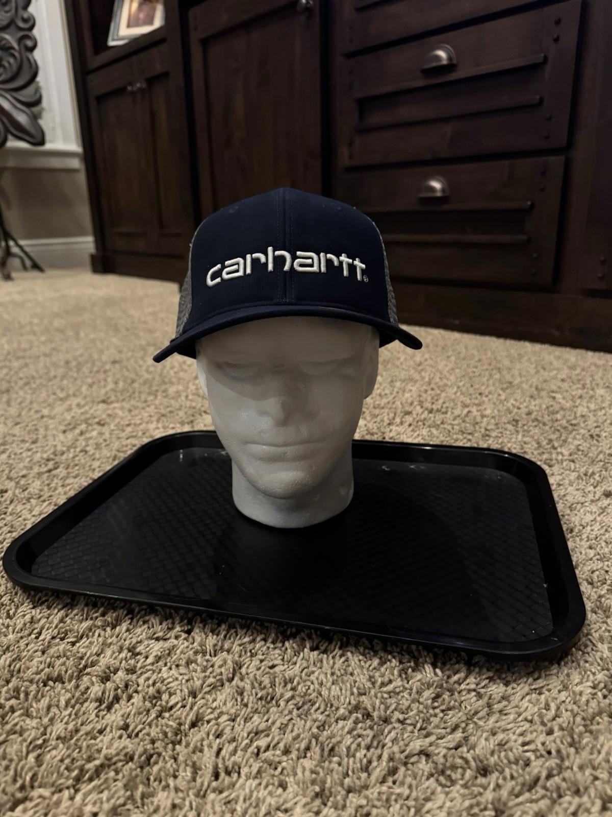NEW! Carhartt Carvas Mesh-Back Logo Graphic Baseball cap. Navy. Unisex NWT