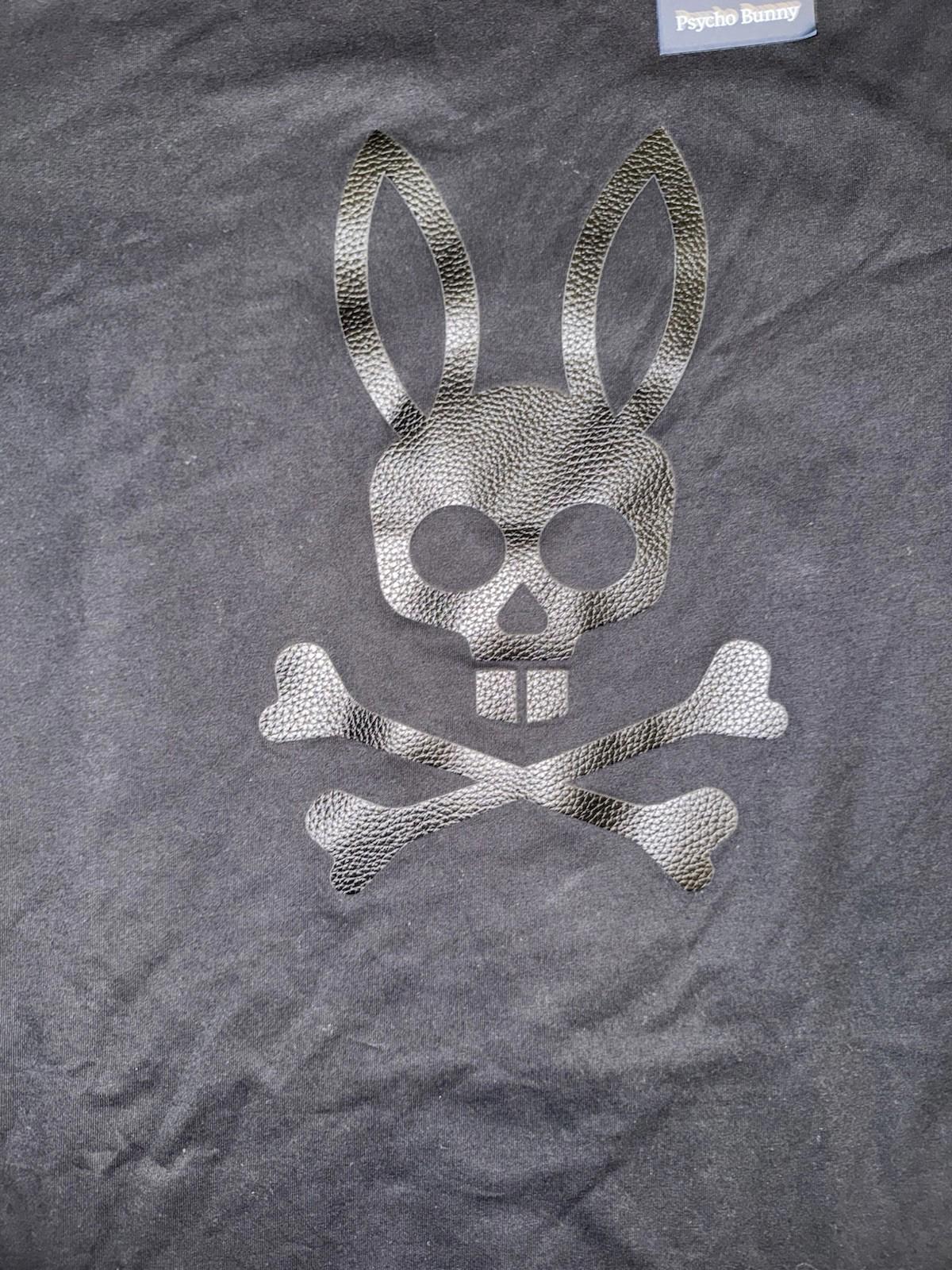 NEW Psycho Bunny Payson Leather Print Graphic Tee Black (B6U213E200 001) Sz 7