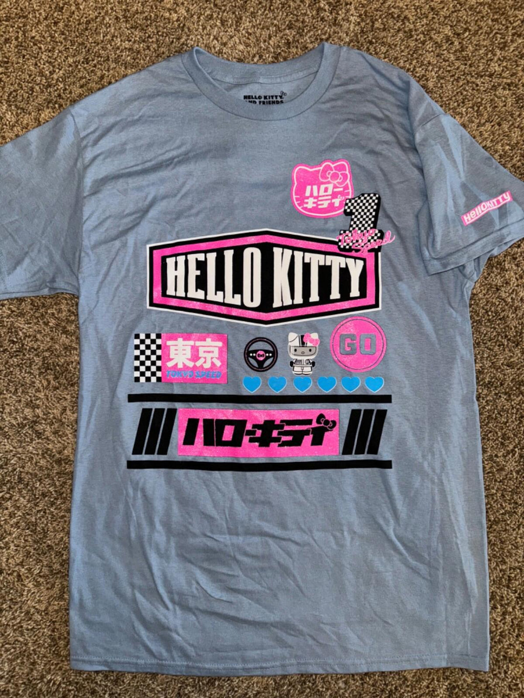 NEW! Hello Kitty Racing Tokyo Speed Graphic T-Shirts NWOT