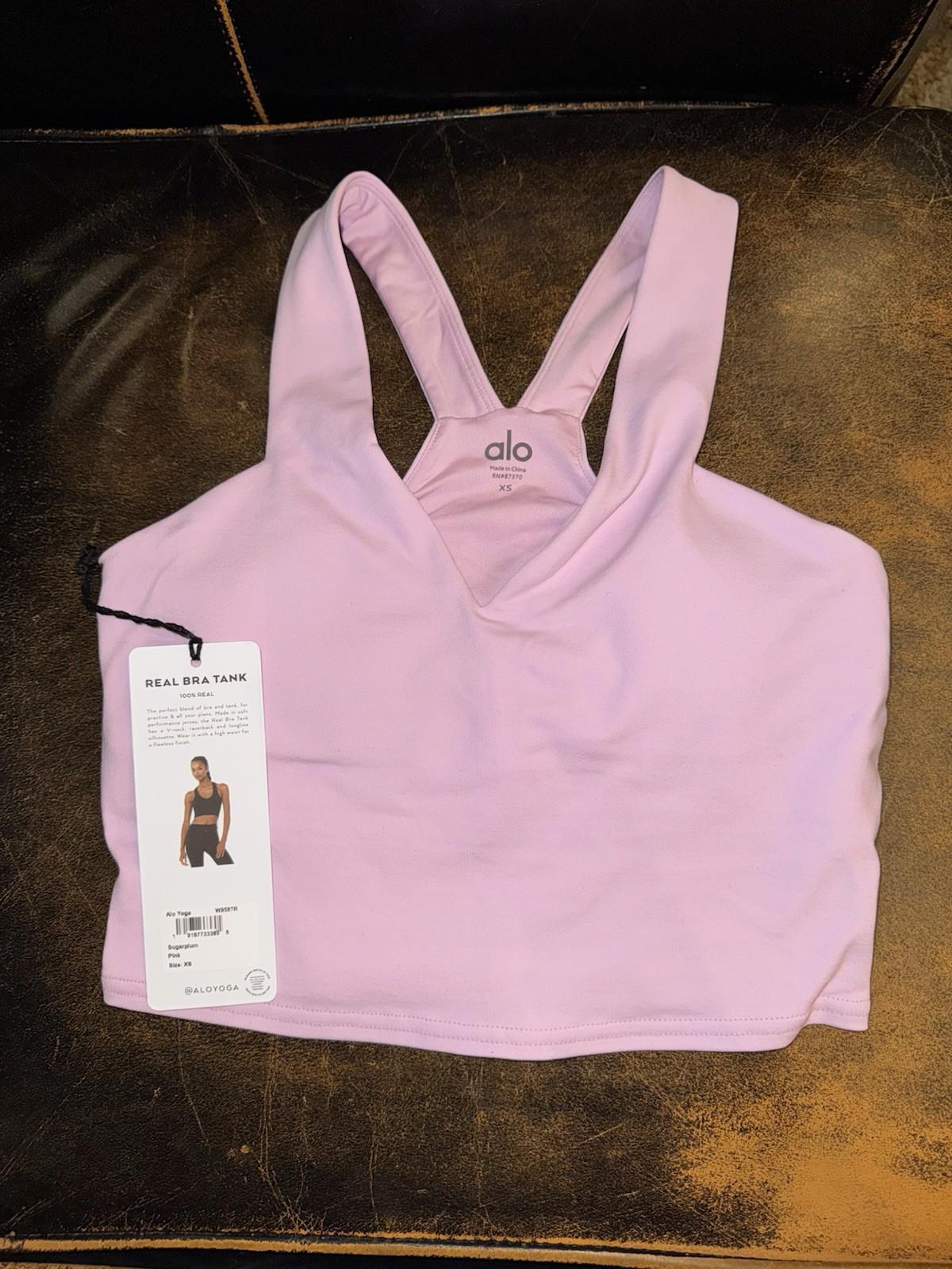 NEW! ALO Yoga Original Airbrush Real Bra Tank Pink Women's XS NWT
