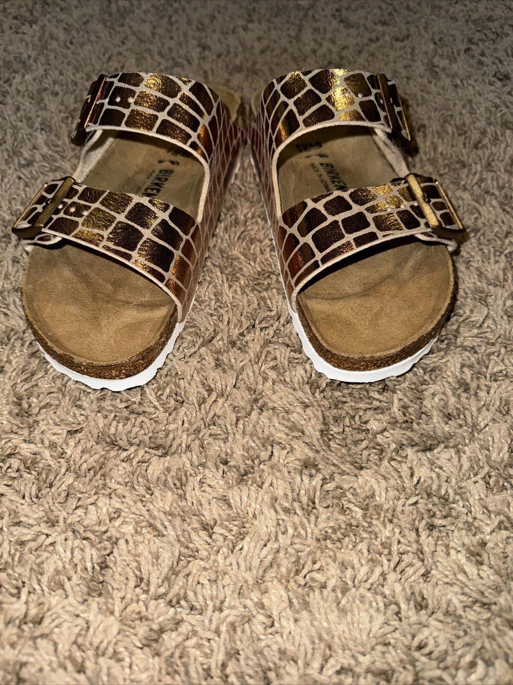 Birkenstock Sandals Size 37 US Copper Leather Casual Arizona