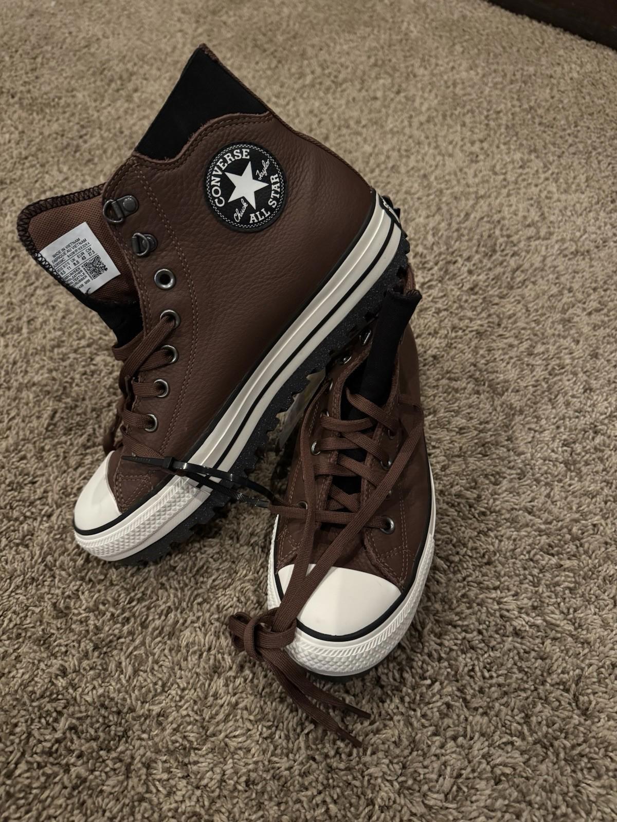 Men's Converse Chuck Taylor All Star Brown City Trek Leather Waterproof Boot New
