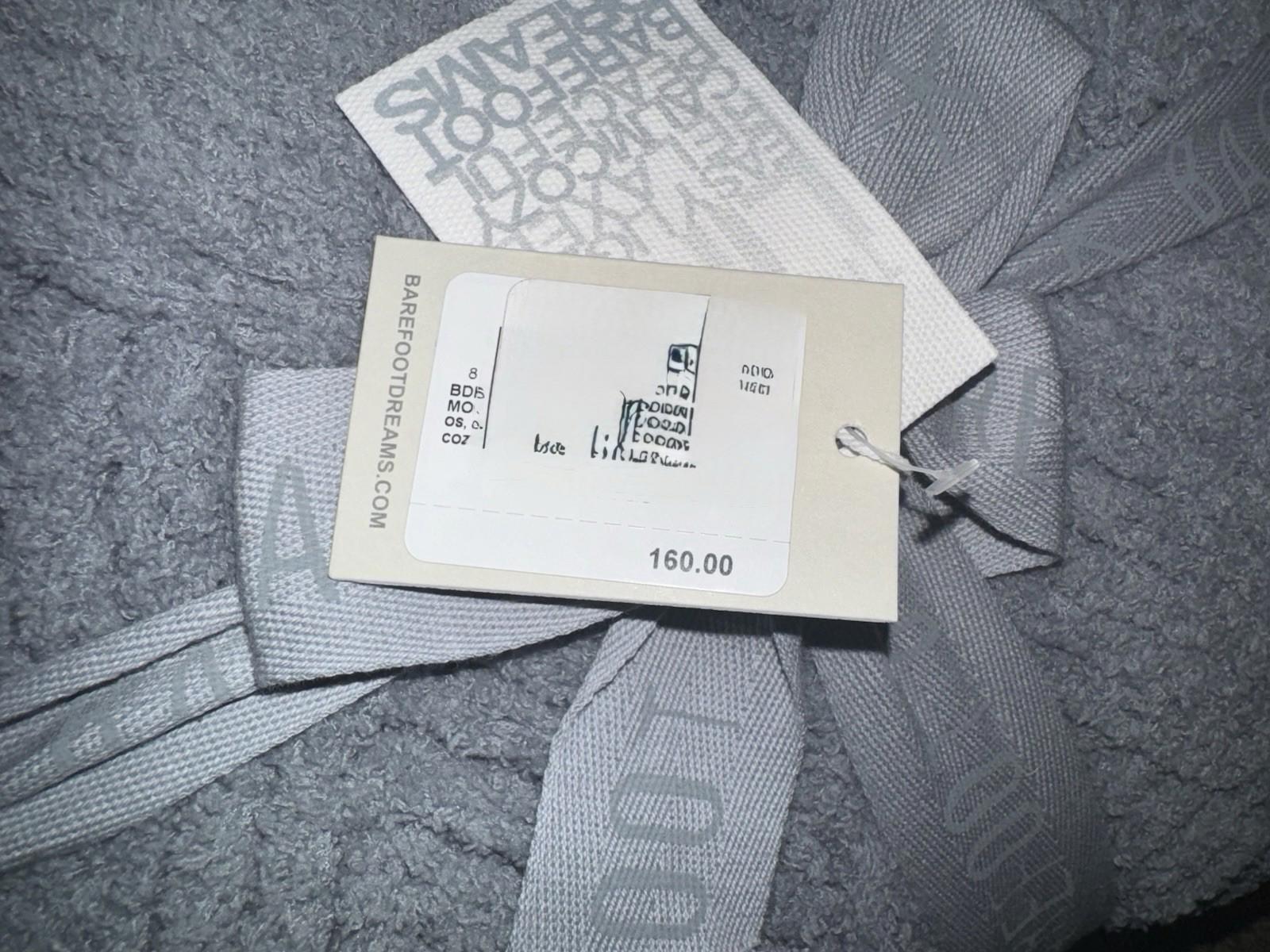 NWT $160 Barefoot Dreams CozyChic Diamond Weave Throw Blanket Gray 45"X60"