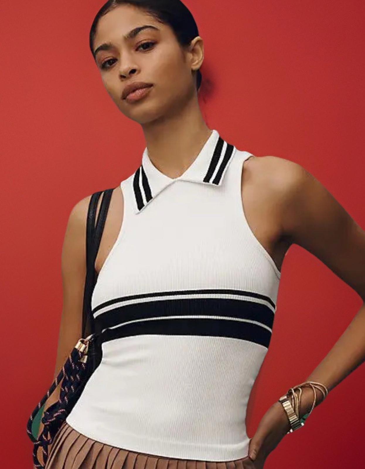 NEW! Maeve Anthropologie Ribbed Polo Tank Top SM NWT SOLD OUT ONLINE MSRP $58