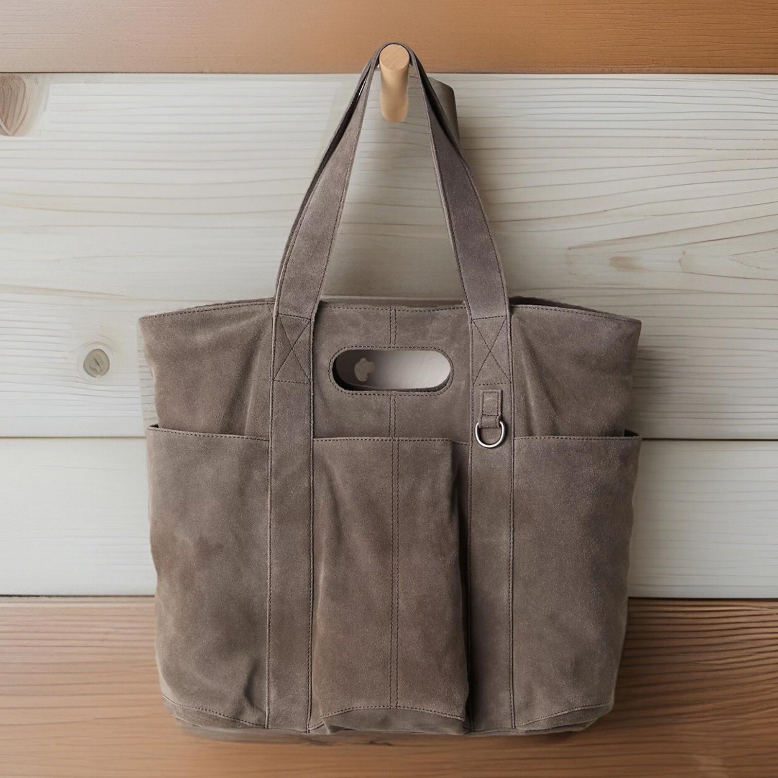 Free People Suede Caravan Tote Bag Saddle Boho NWT