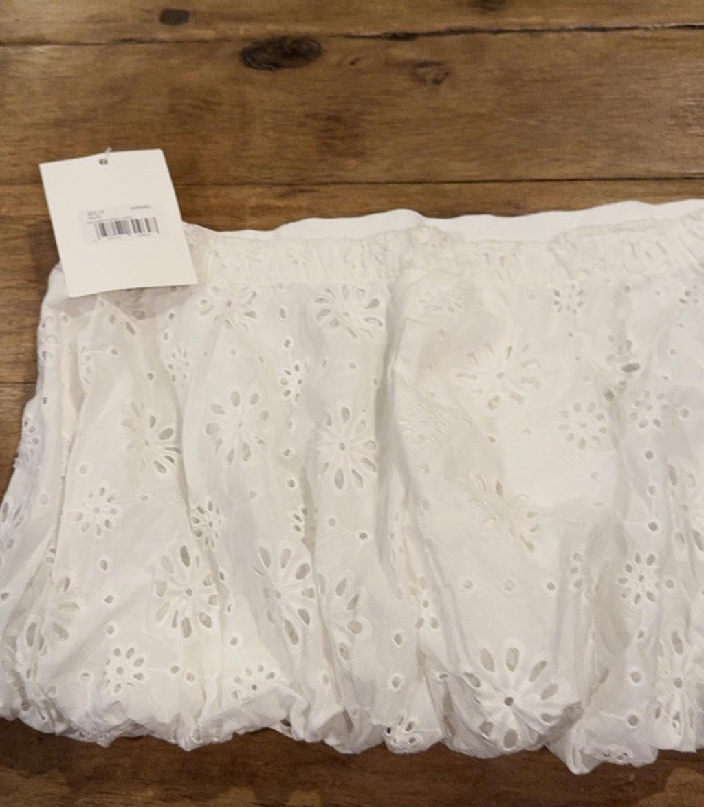 Jaded London White Broderie Puffball Skirt Sz 10 Miniskirt Eyelet MSRP $100 NEW