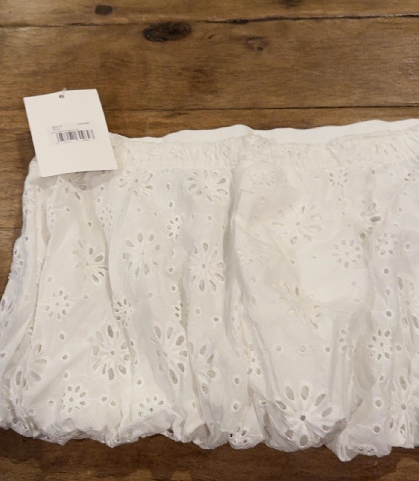 Jaded London White Broderie Puffball Skirt Sz 10 Miniskirt Eyelet MSRP $100 NEW