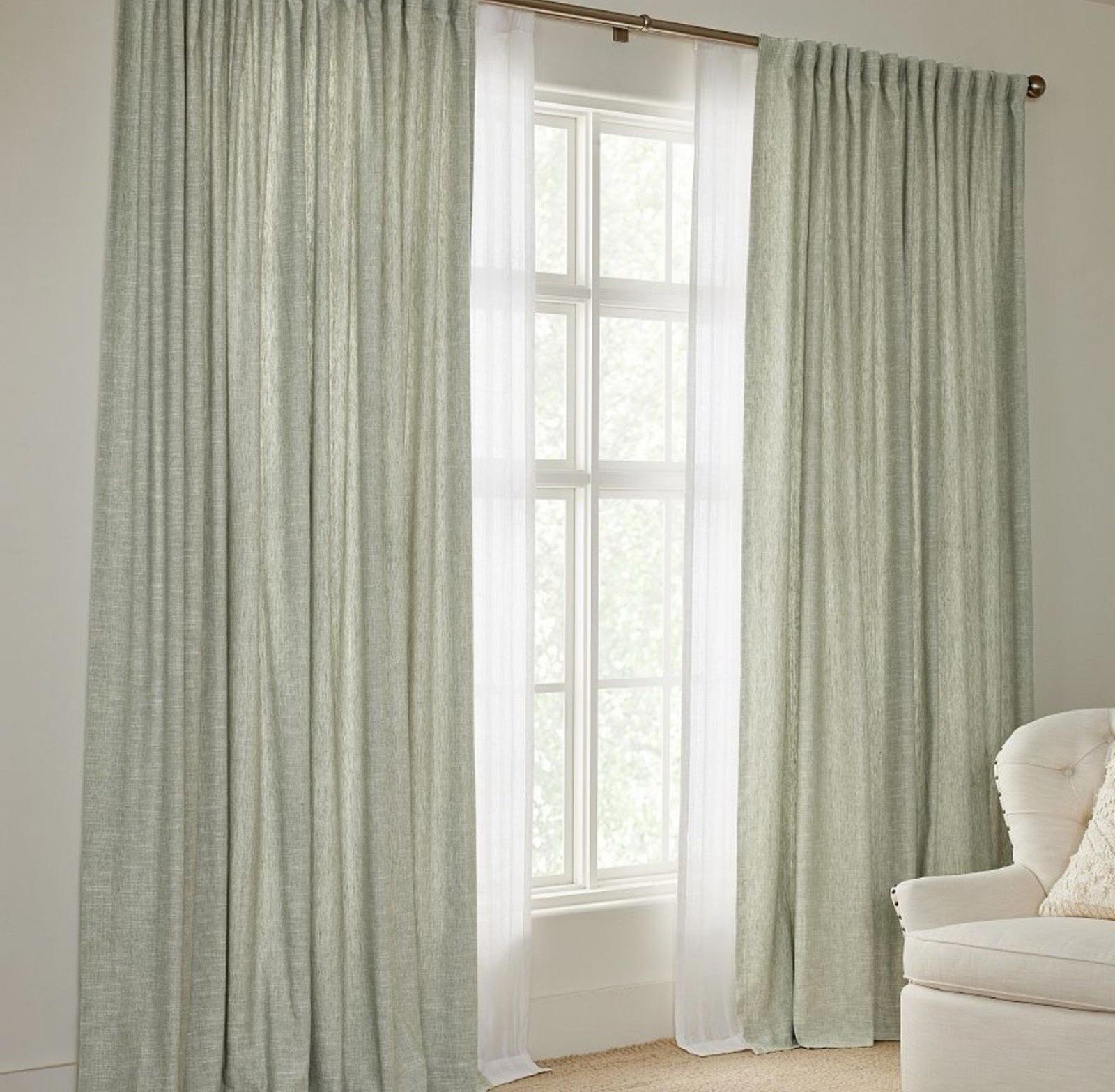 Pottery Barn EMERY 3 In 1 Pole Top 84x48 Curtain NEW