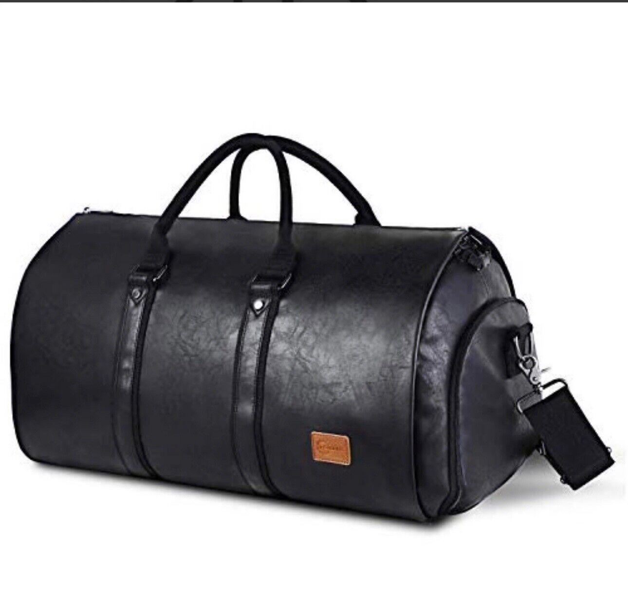 Weekender Oversized Travel Duffel Bag w Shoe Pouch Leather