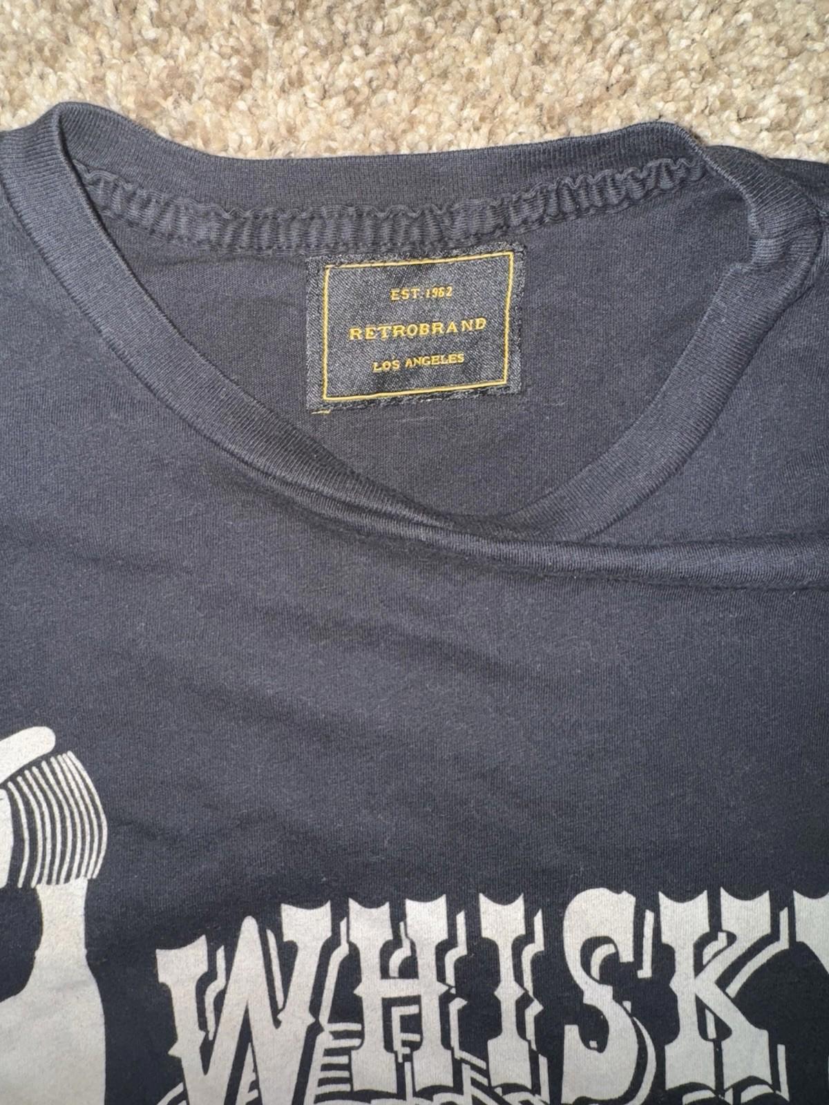 RETROBRAND Whiskey A Go Go Black Tee Medium NWOT