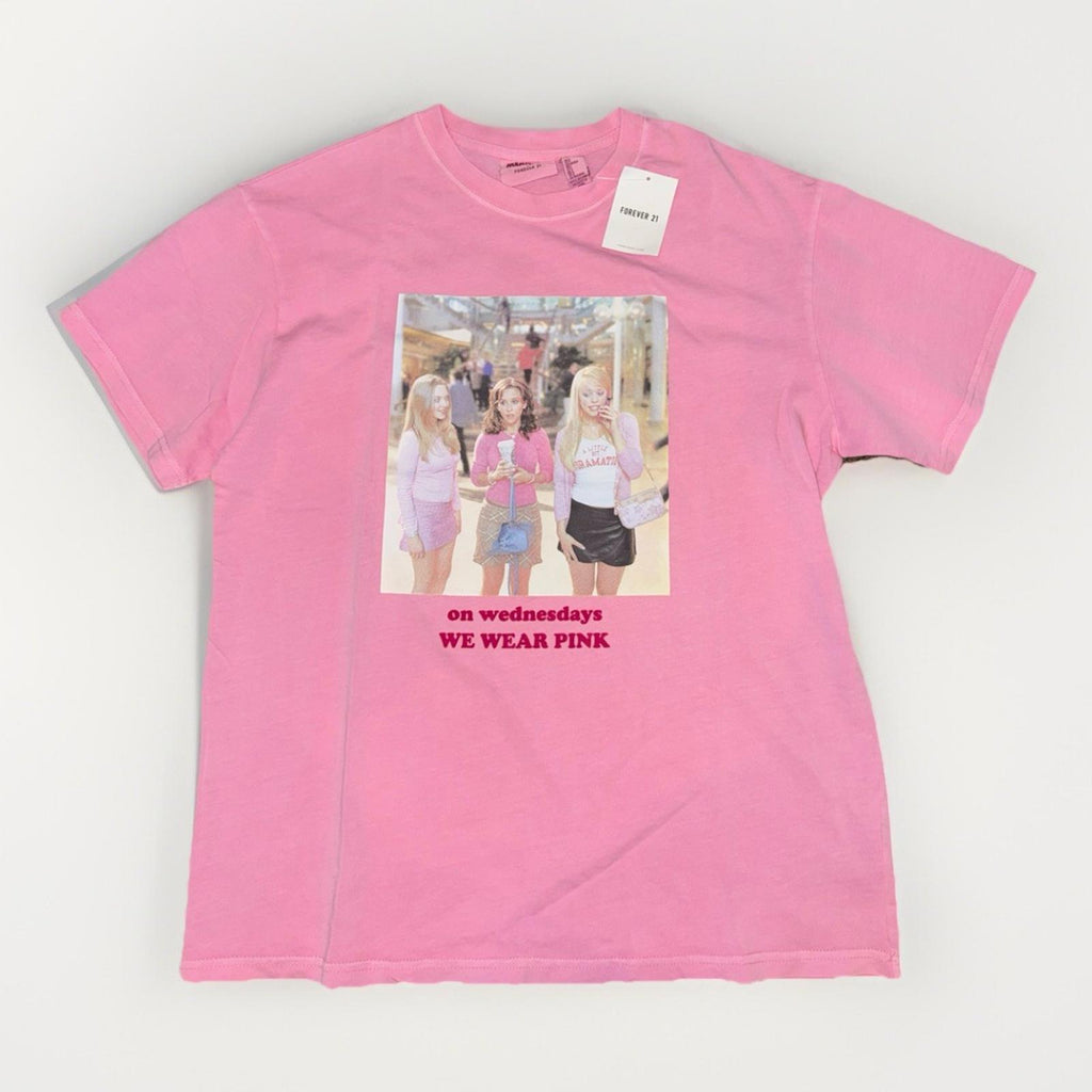 NEW! Mean Girls Shirt Adult SM On Wednesdays We Wear Pink W/ Burn Book NWT