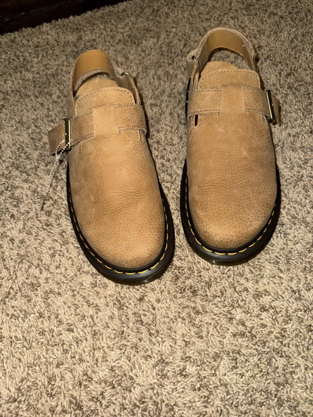 Dr Martens Jorge II Tumbled Nubuck Savannah Tan Leather Slingback Mules Sz 12