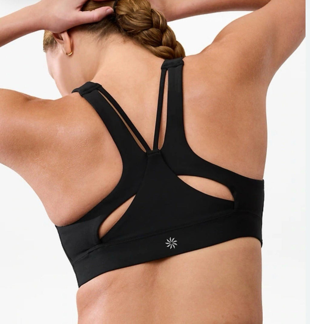 Athleta S Small Flex Spacer Bra A-C , Black Sports Bra Cardio Workout NWT