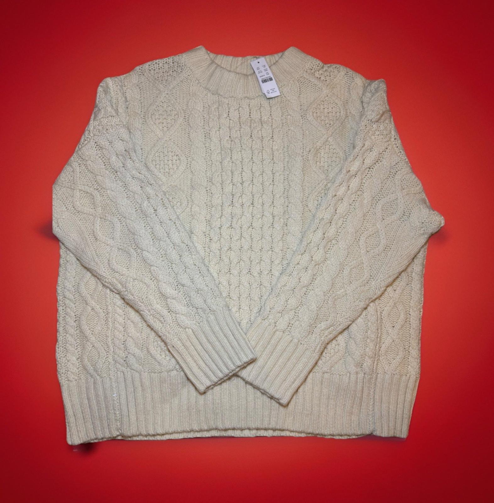 NEW! JCrew Men's Cableknit Sweater in Oatmeal NWT