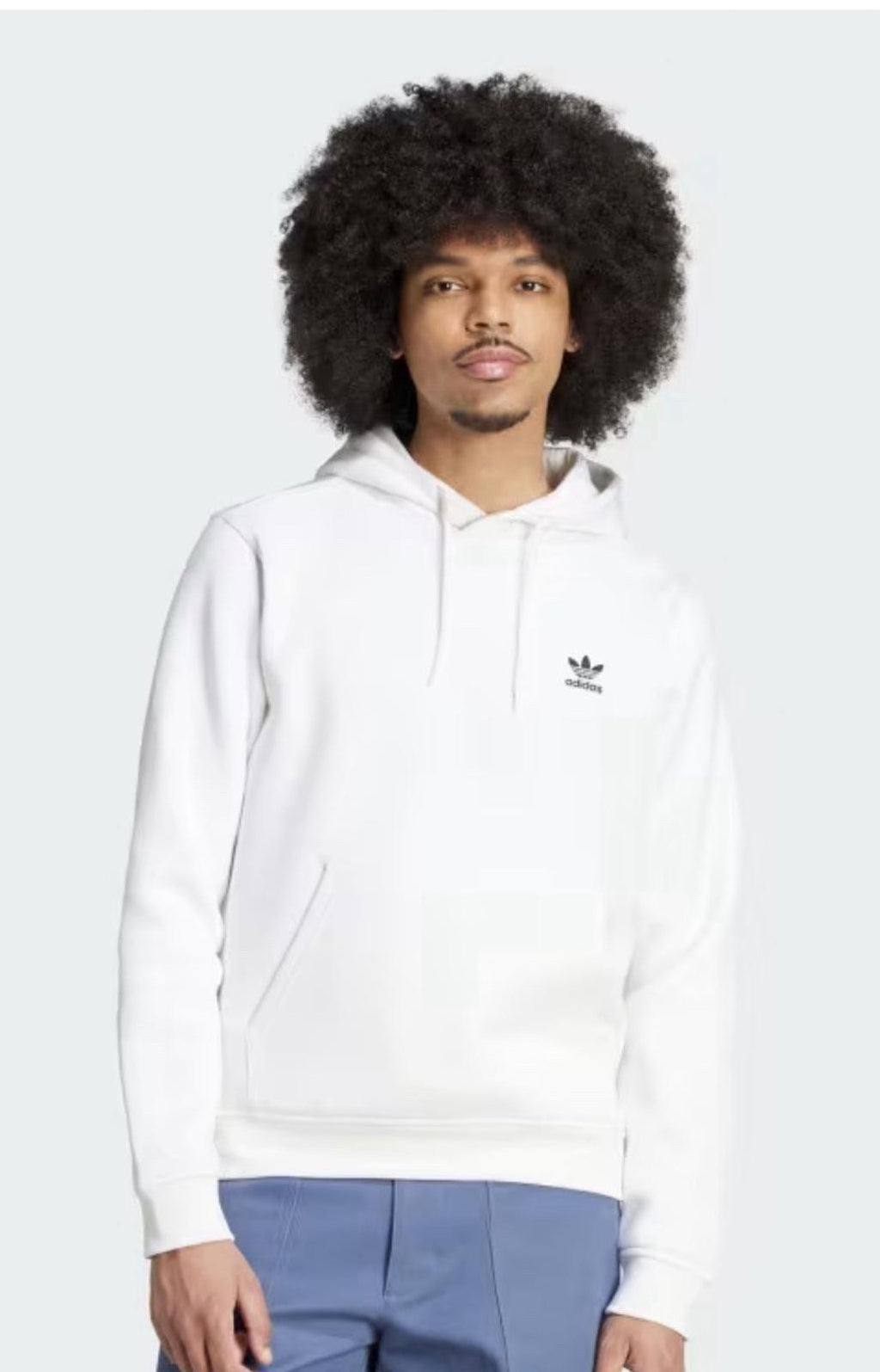 NEW adidas men Trefoil Essentials Hoodie Size XL White - NWT