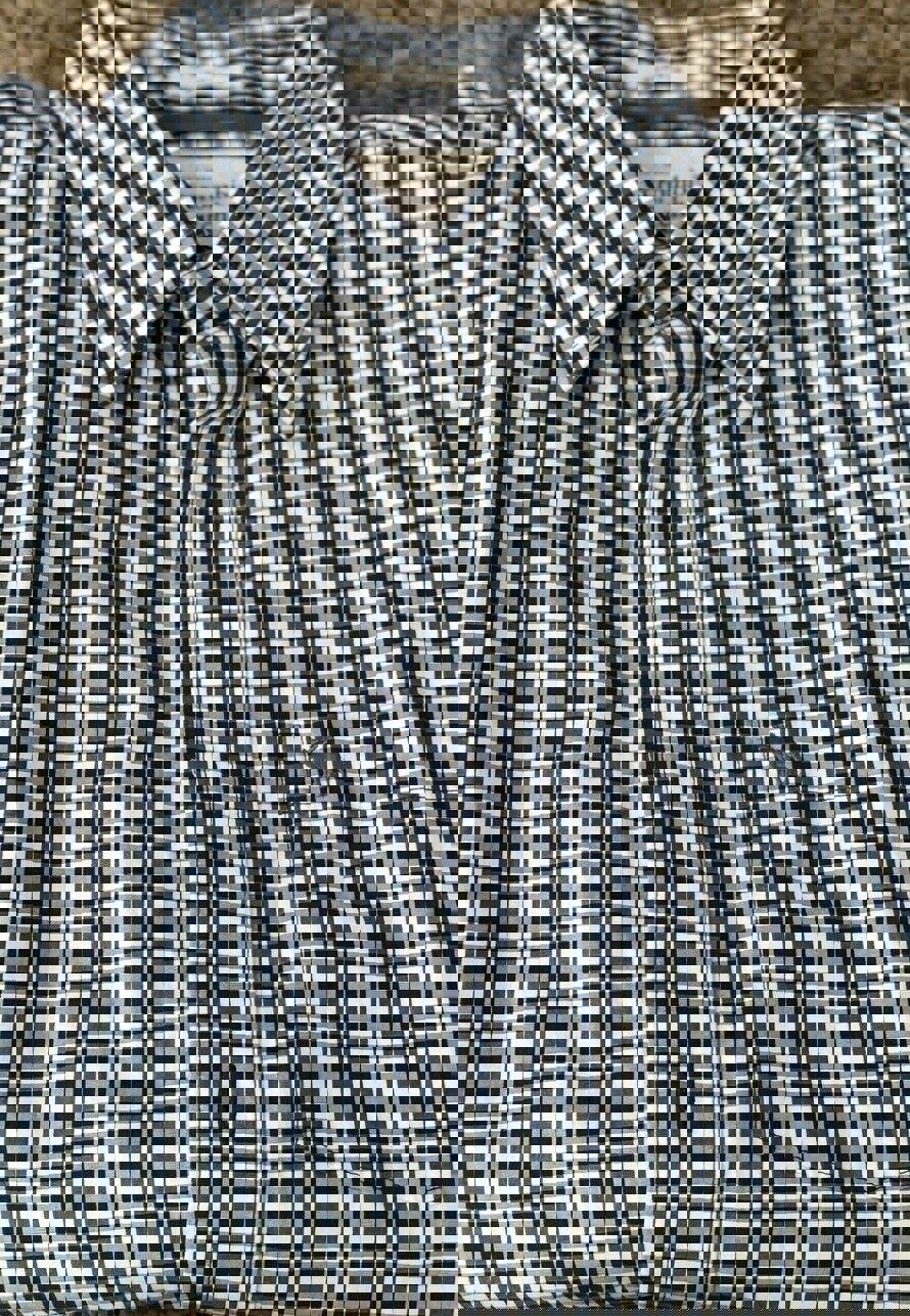 Abercrombie Fitch Shirt Men SM Navy White Gingham Plaid