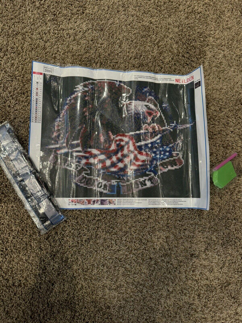 Diamond Drawing American Eagle USA Flag These Colors Don't Run NEW!