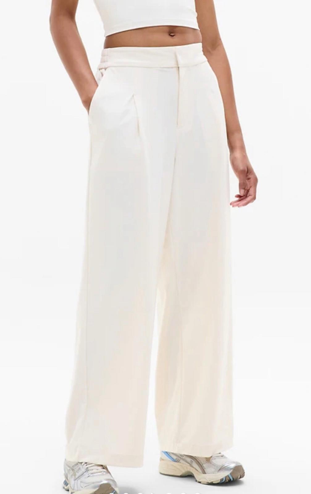 NEW! Athleta 4 (S SMALL) Pinnacle Trouser, In BONE color Wide Leg  Pants NWT