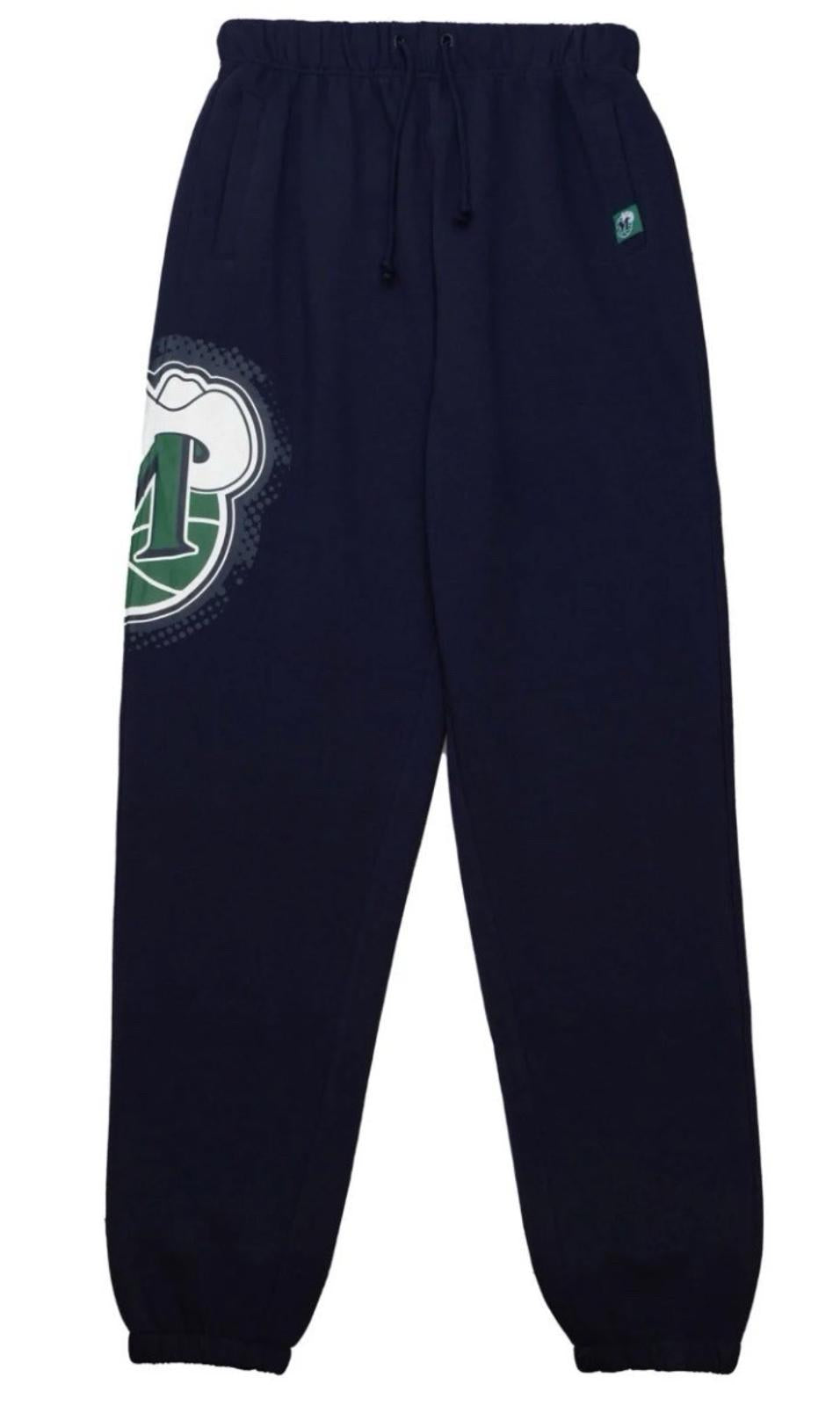 NEW! Dallas Mavericks Pants LARGE Mitchell Ness Hardwood Classics Joggers NWT