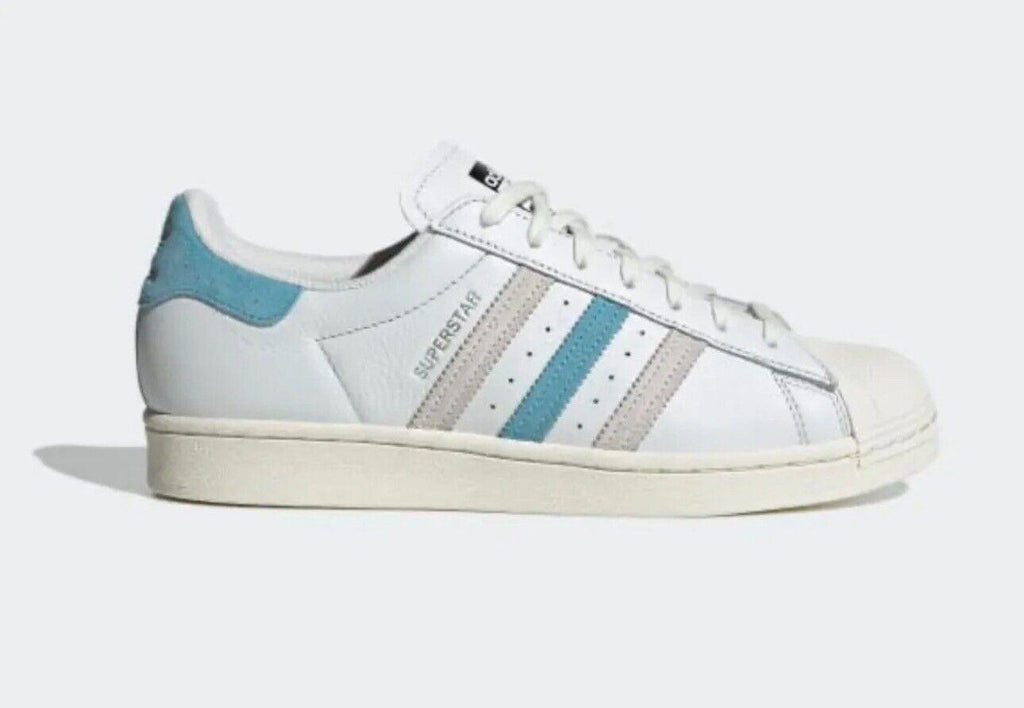 NWOB adidas Originals Superstar Low Cream/White/Blue sz 9