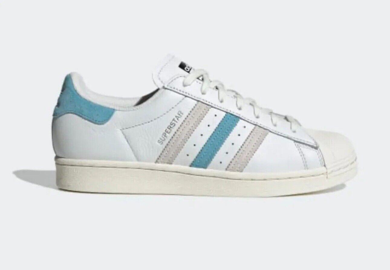 NWOB adidas Originals Superstar Low Cream/White/Blue sz 9