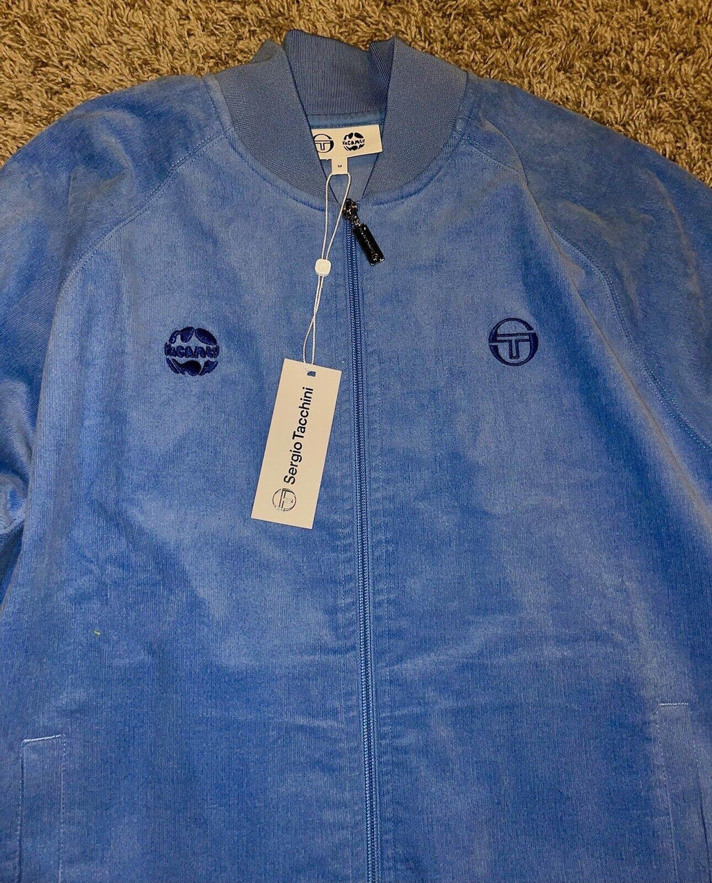 Sergio Tacchini Jacket Blue Corduroy lightweight RARE!
