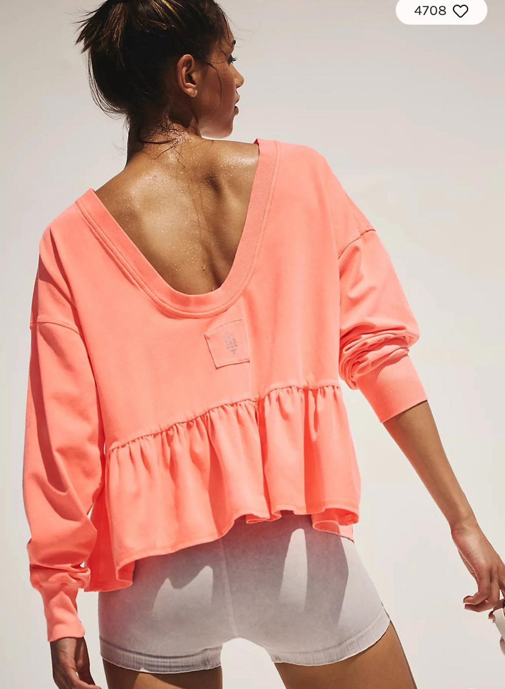 FREE  PEOPLE Play Nice Layer Pullover Women's Size S Neon Coral NEW