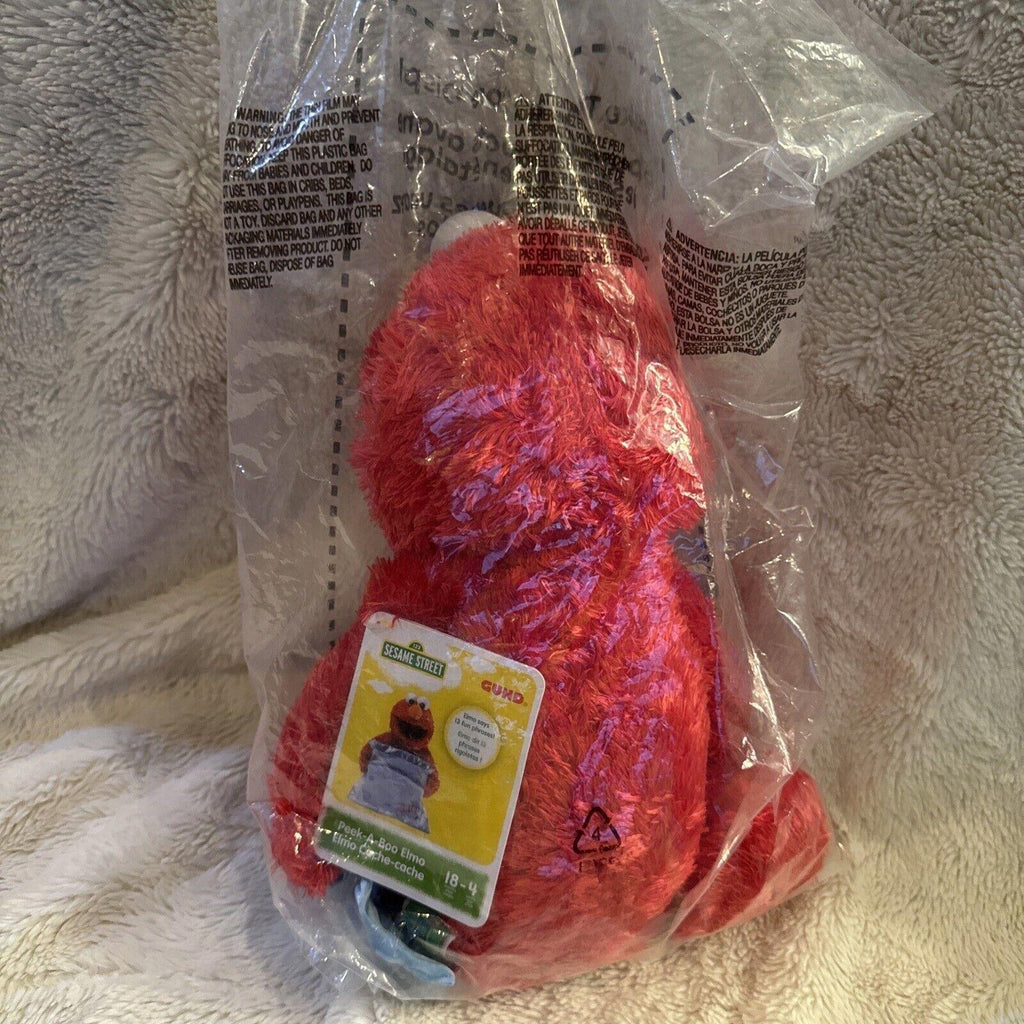 Sesame Street Elmo Peek A Boo Animated and Talking Red Gund Plush Toy Works New!