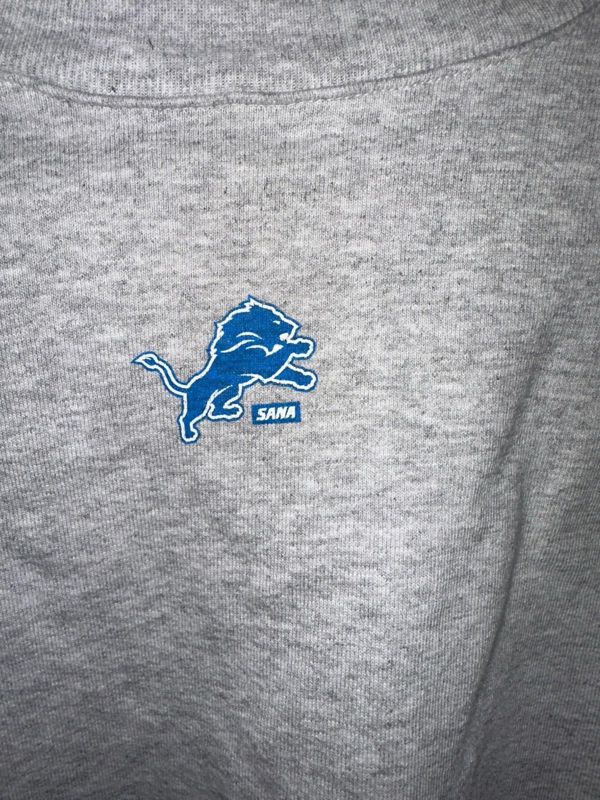 Unisex Gray SANA x Detroit Lions Skull Football Crewneck NFL - Size L NWOT