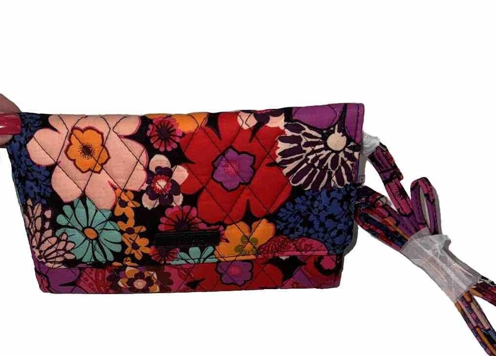 VERA BRADLEY RETIRED FLORAL FIESTA CROSSBODY WALLET Retired