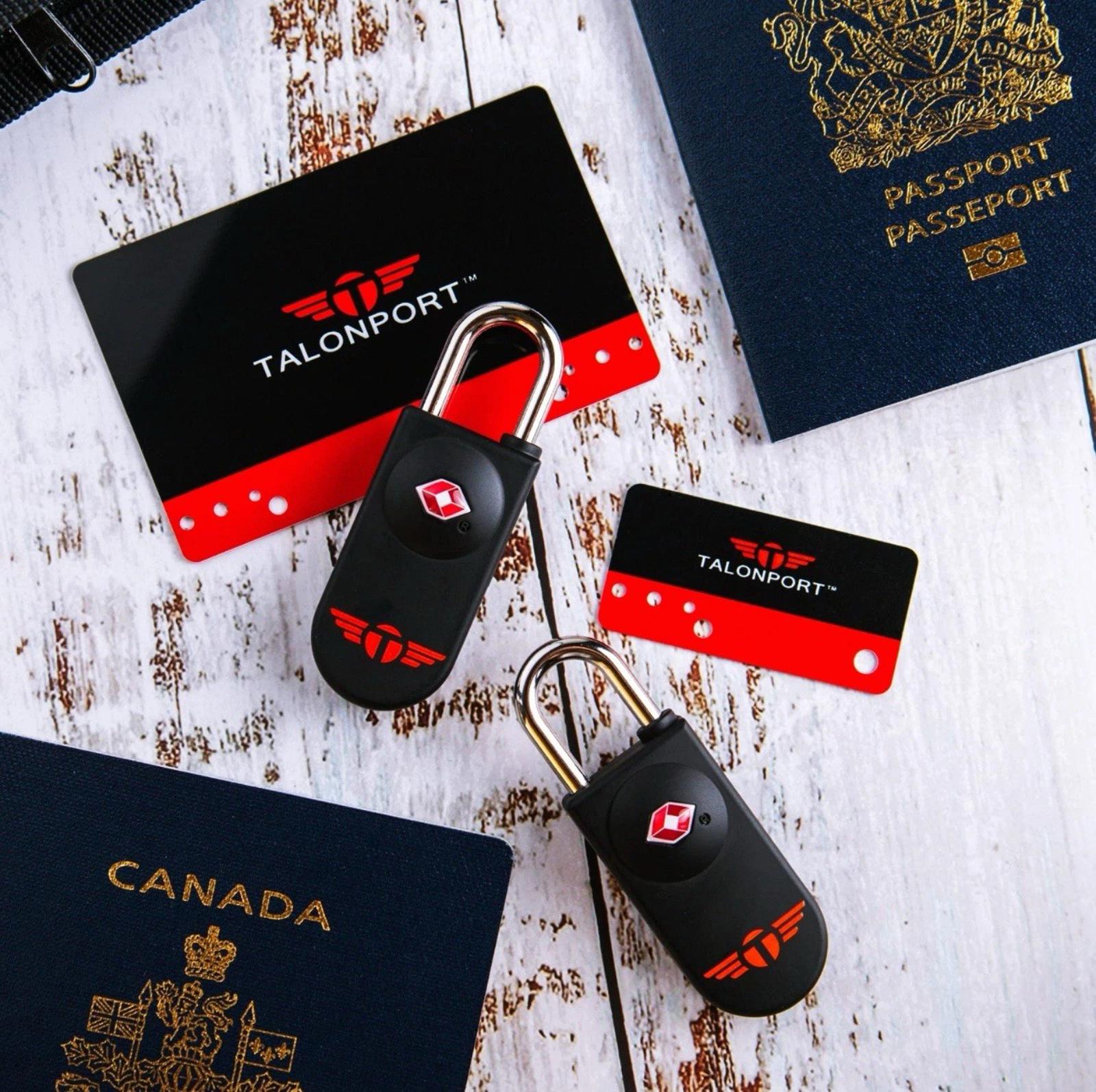 TALONPORT Keyless TSA Luggage Locks w/ Lifetime Card Keys No Combo to Forget