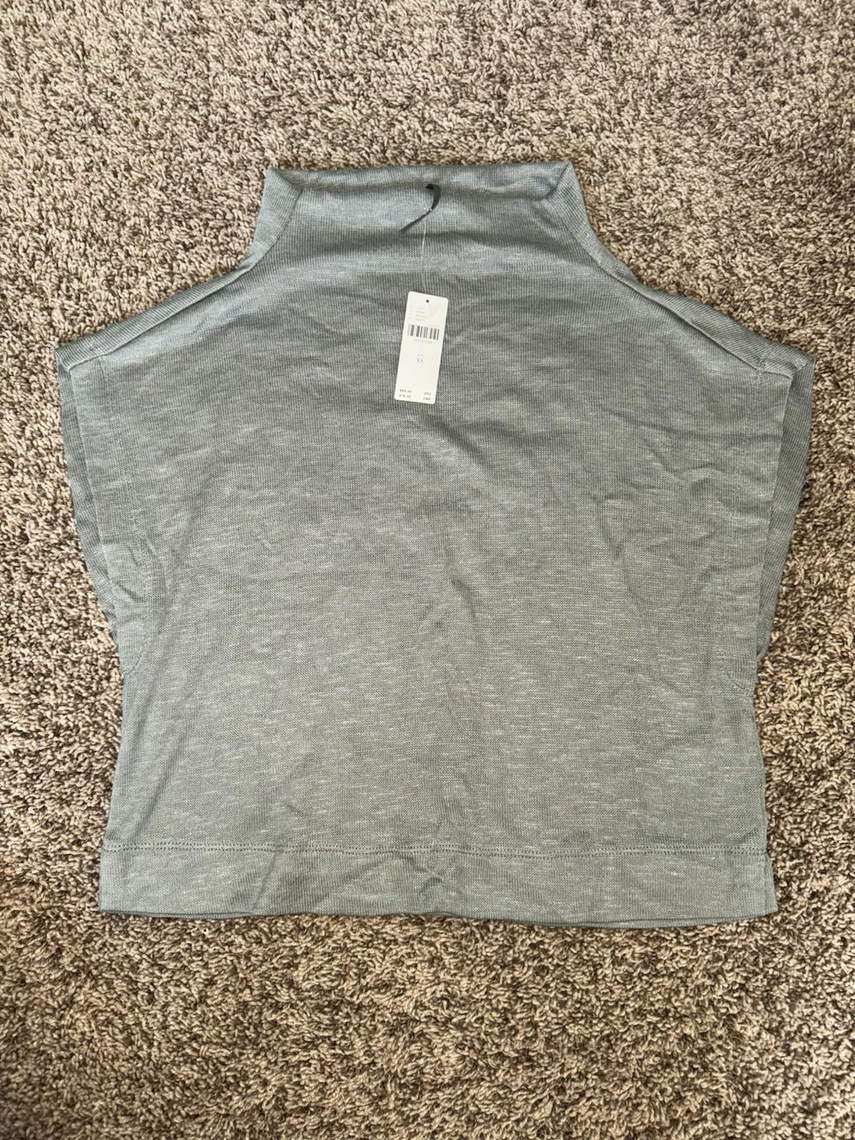 Anthropologie Cap-Sleeve Mock-Neck Sweater Tee XS Sold out online NEW