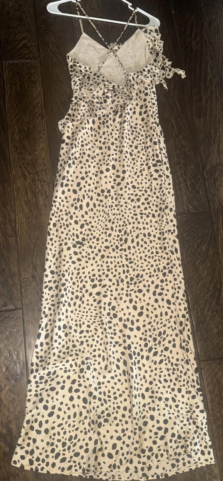 NWOT Shein  leopard print  asymmetrical midi Dress Boho size