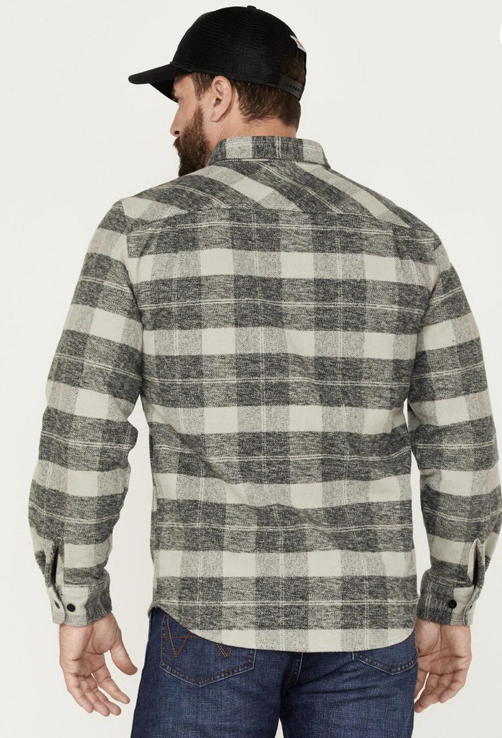 Brixton Men's Bowery Heavy Weight L/S Flannel Shirt S - Black / Charcoal NEW