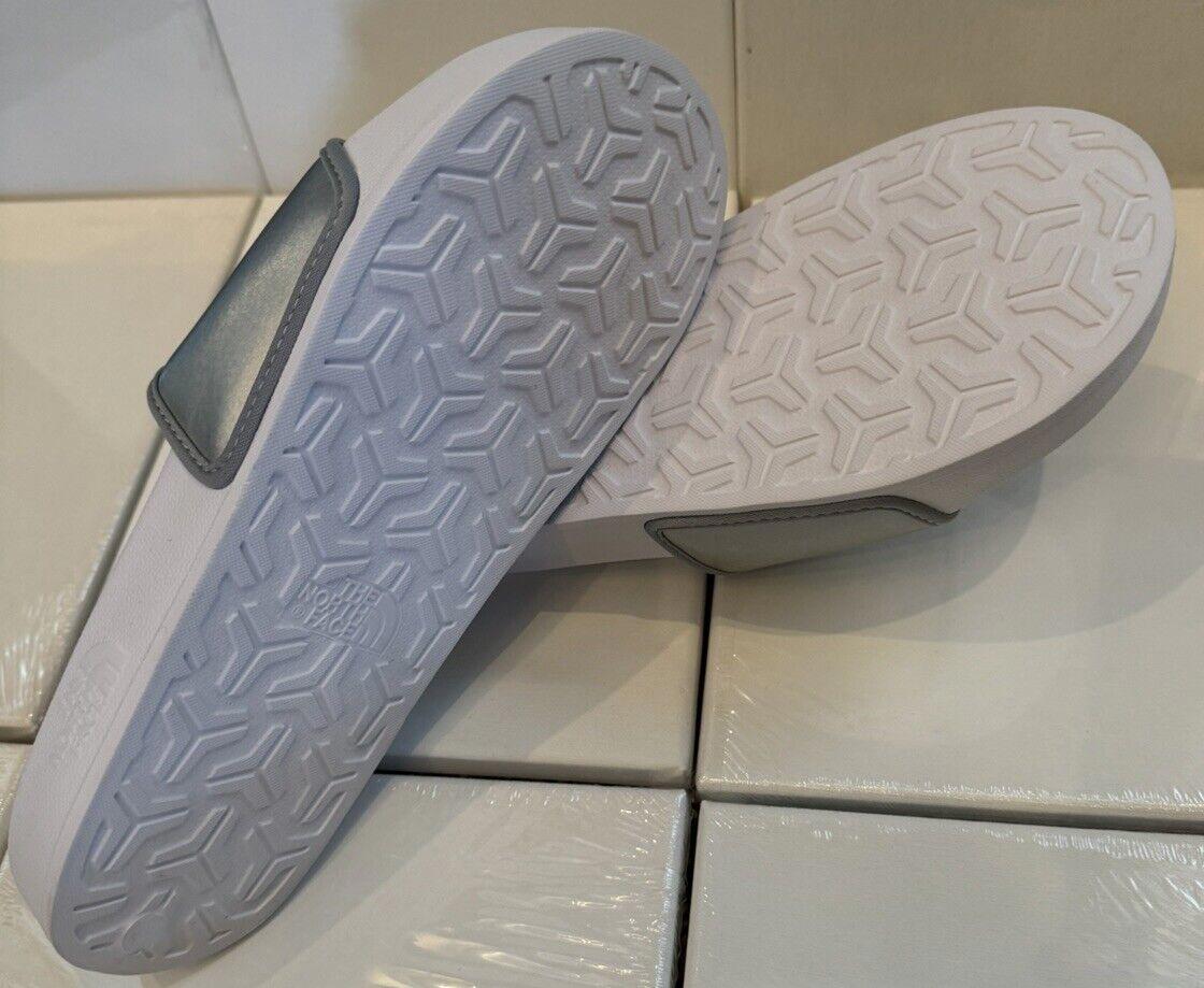 NORTH FACE WOMENS METALLIC SILVER BASE CAMP SLIDES NEW 10