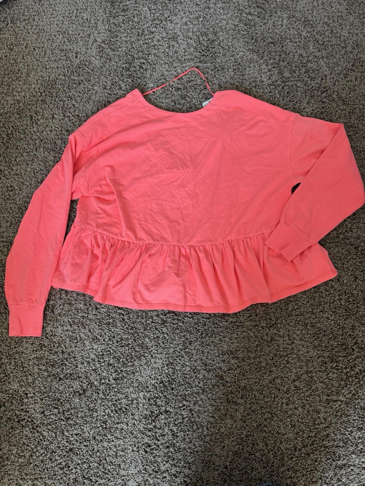 FREE  PEOPLE Play Nice Layer Pullover Women's Size S Neon Coral NEW
