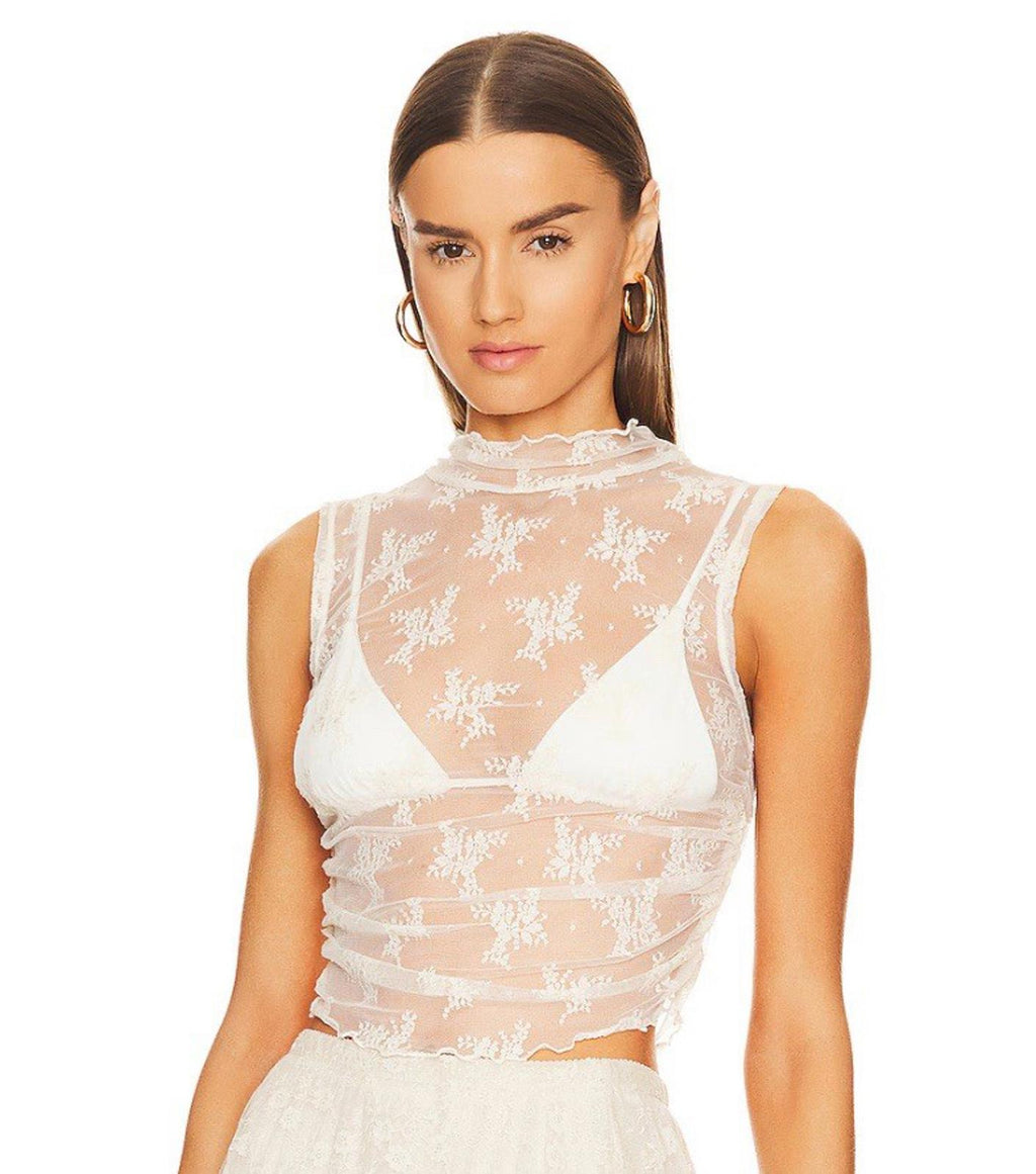 Free People Intimately FP Solid Nice Try Muscle Top in Evening Creme NEW!