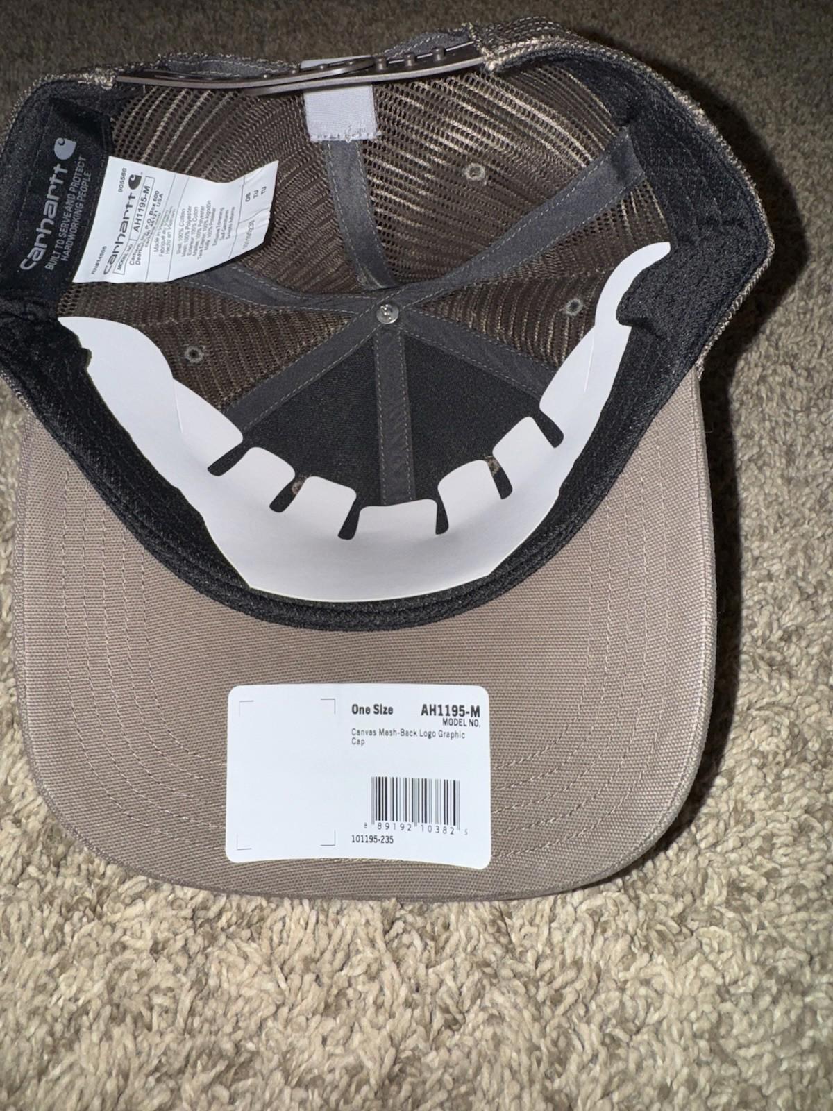 NEW! Carhartt Carvas Mesh-Back Logo Graphic Baseball cap. Brown. Unisex NWT