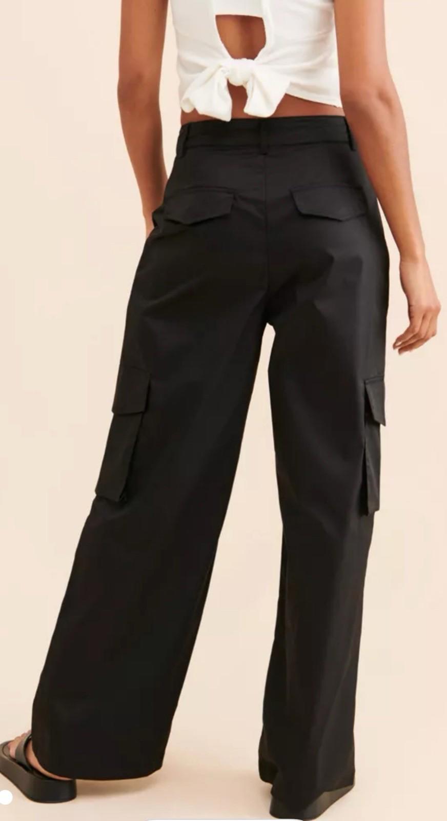 Moon River Wide Leg Pleated Cargo Trousers From Urban Outfitters.  Medium