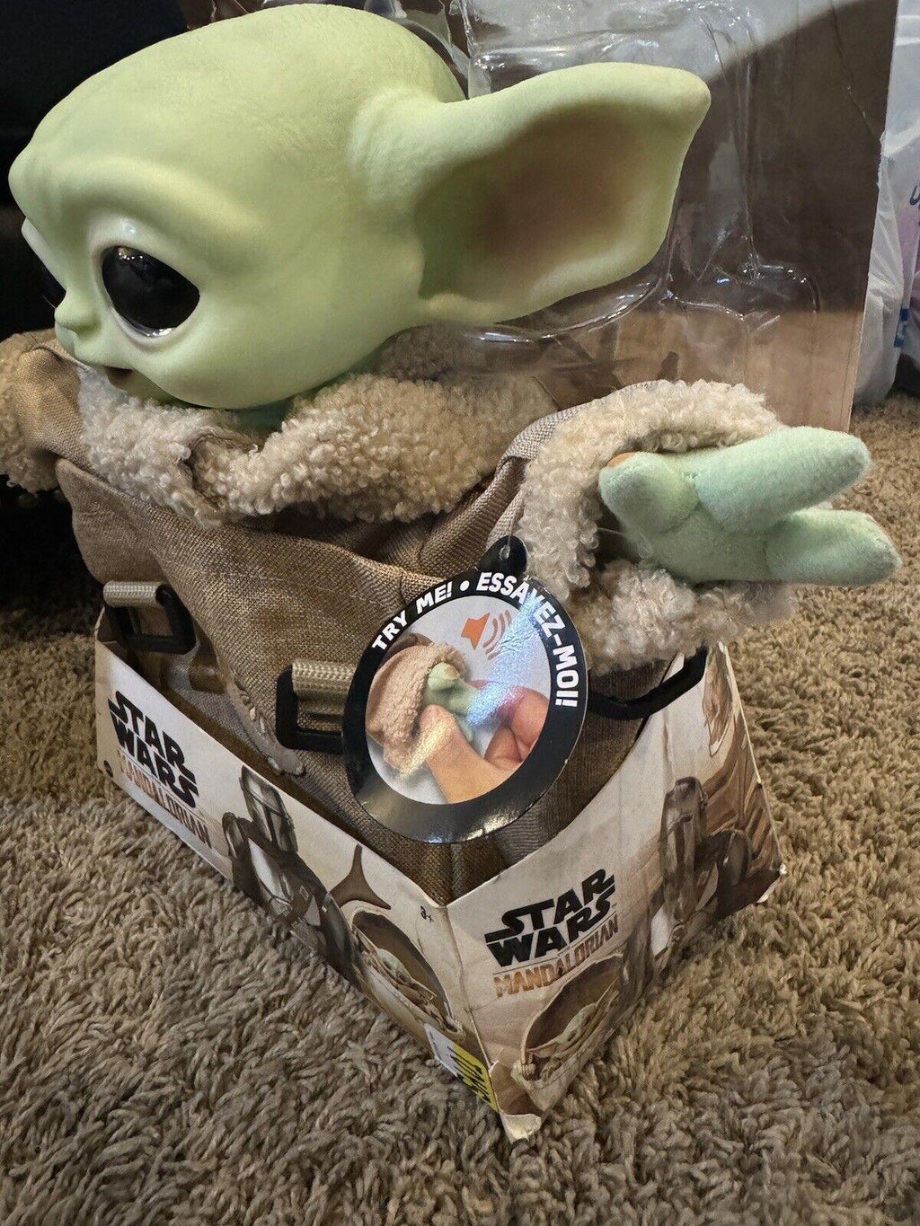 Baby Yoda 11.5" Star Wars Mandalorian Child Grogu Talkin bag