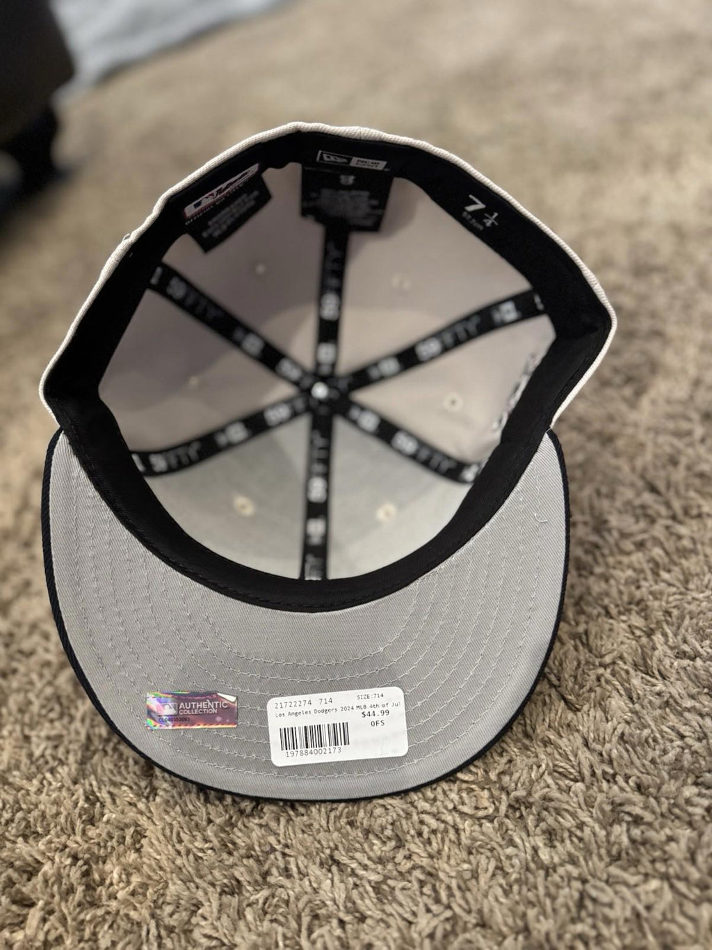 NEW LA Dodgers New Era Khaki/Black Fourth of July 59FIFTY Fitted Hat Size 7